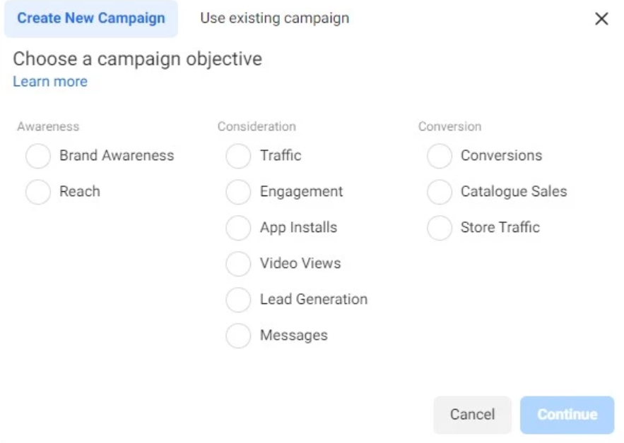 Facebook Ad Objectives